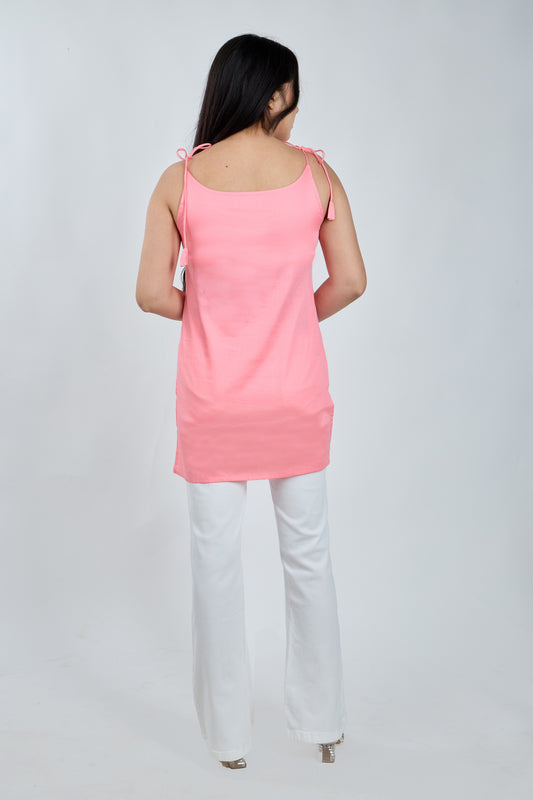 PASTEL PEACH SHORT KURTI