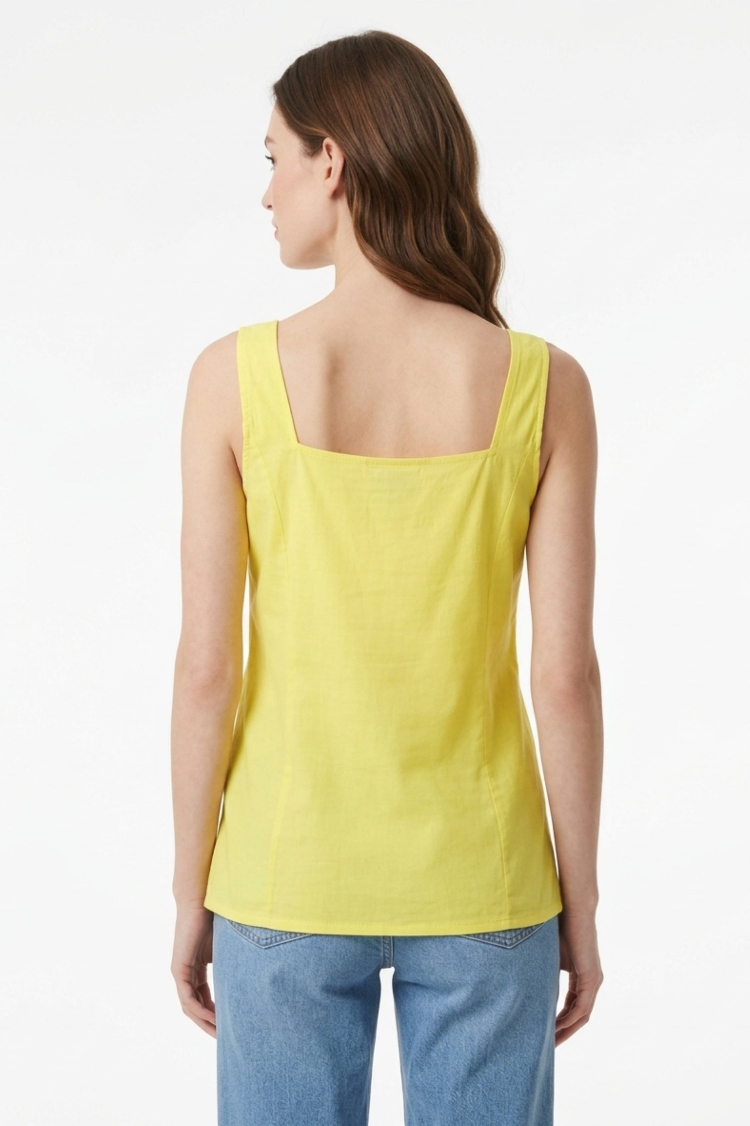 Yellow Button-Front Top