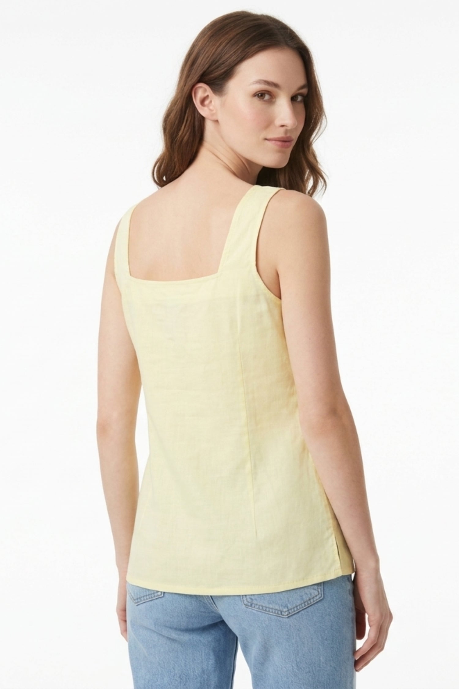 Light Yellow Button-Front Top