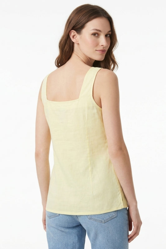 Light Yellow Button-Front Top