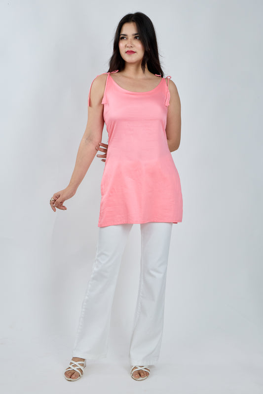 PASTEL PEACH SHORT KURTI
