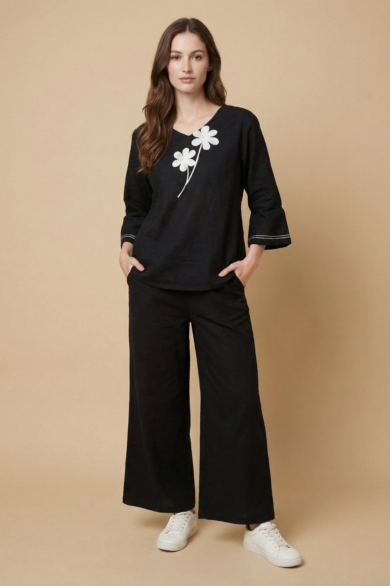 Black Linen Co - Ord Set - MNK Clothings