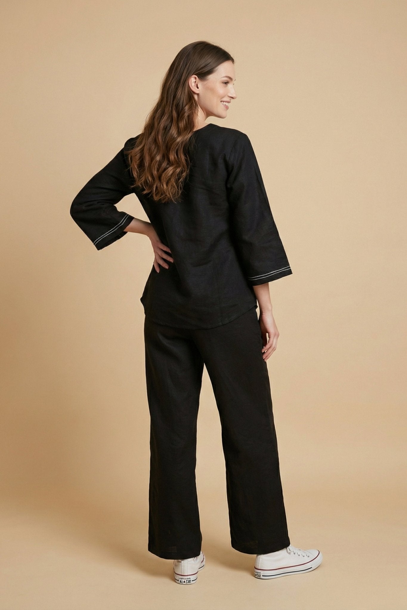 Black Linen Co - Ord Set - MNK Clothings