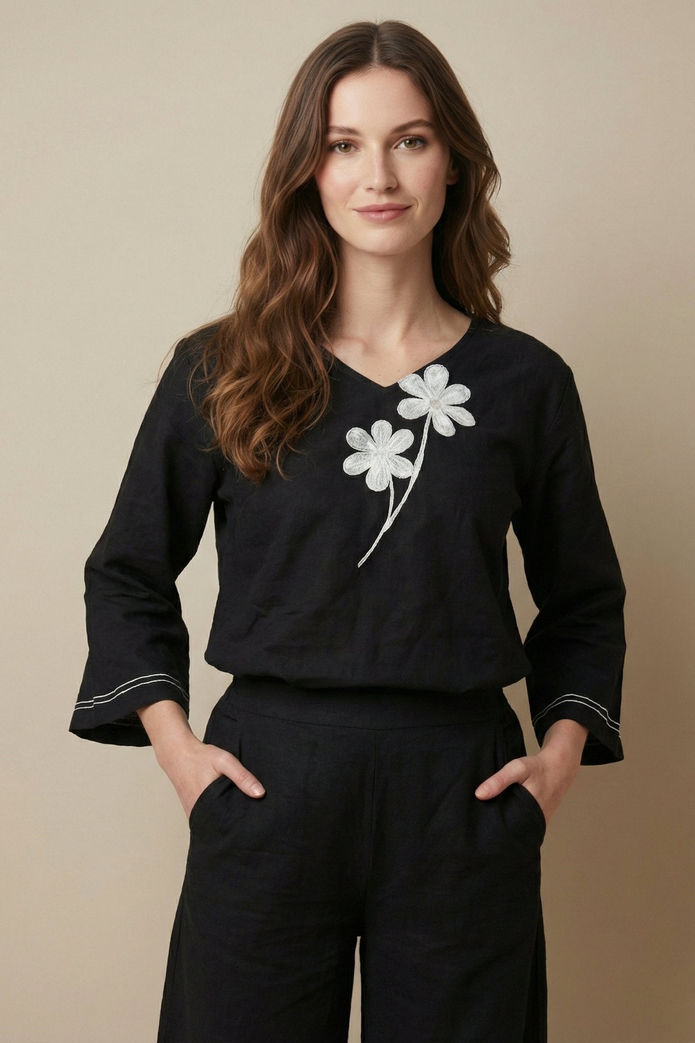 Black Linen Co - Ord Set - MNK Clothings