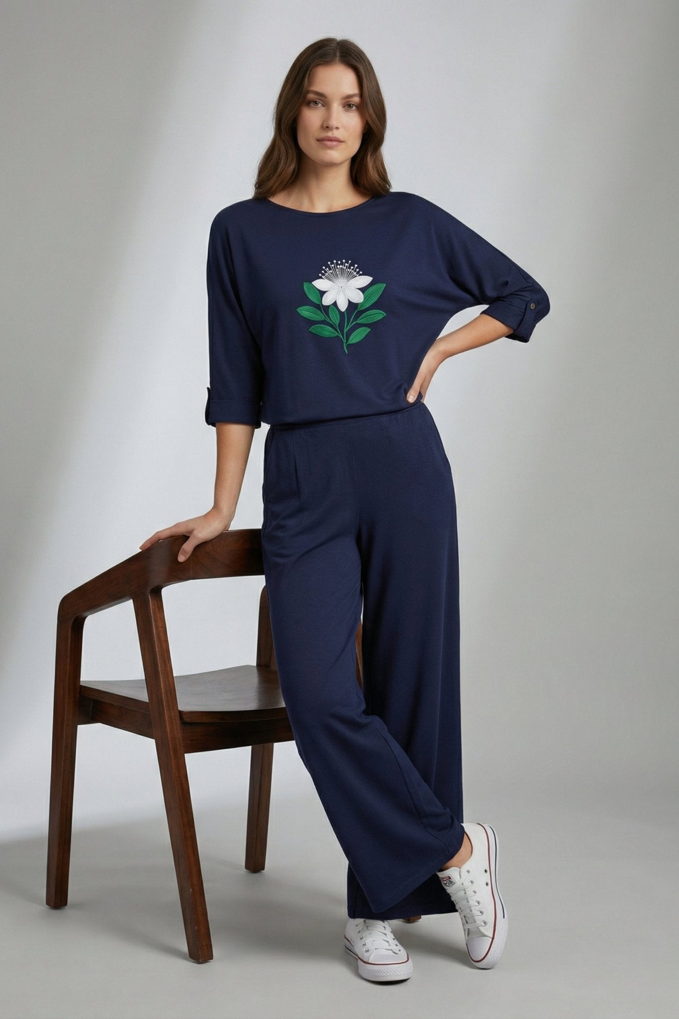 Navy Blue Linen Co - Ord Set - MNK Clothings