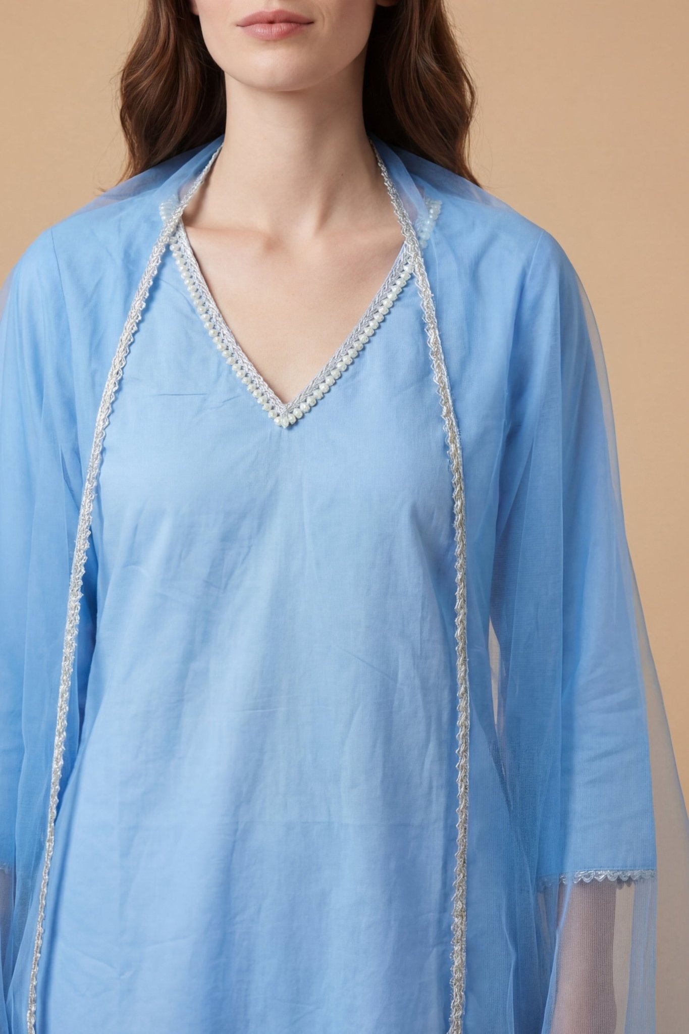 Rock Blue Kurta Set With Duppata.(3 piece) - MNK Clothings